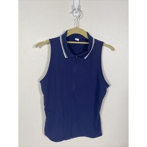 yogalicious top Large Front zip Sleeveless Activewear F1